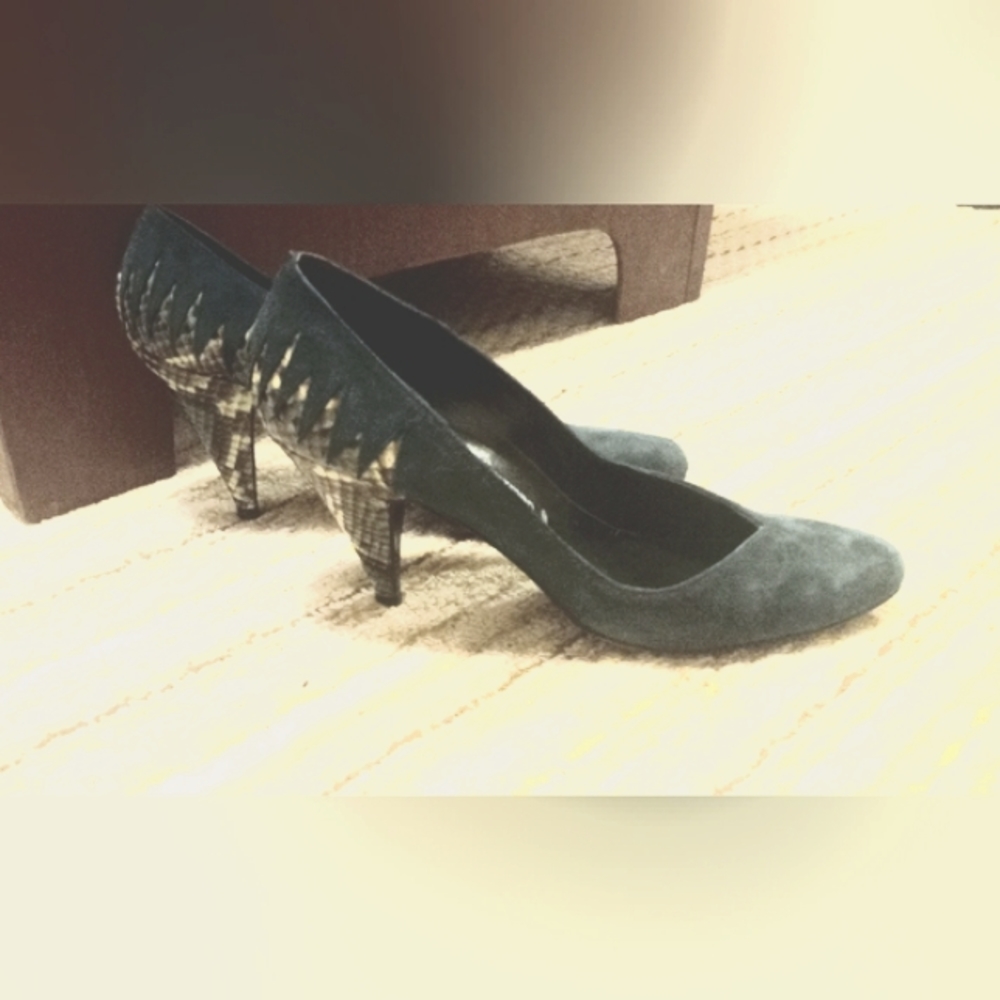 Green Suede 3 inch Heels